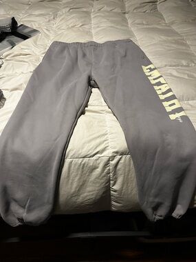 The Mayfair Group EMPHATHY Always Grey Fleece Sweatpants with soft yellow XXL